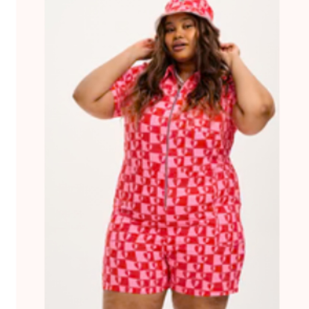 Lucy & Yak Pink Checkered Jumpsuit